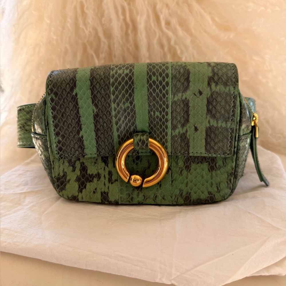 A.L.C. Green & Black with Gold Accent Belt bag or clutch